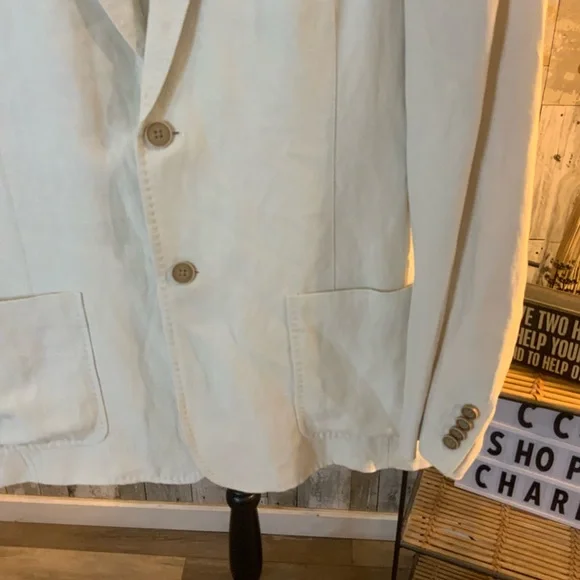 Tommy Bahama soft cream Suit.